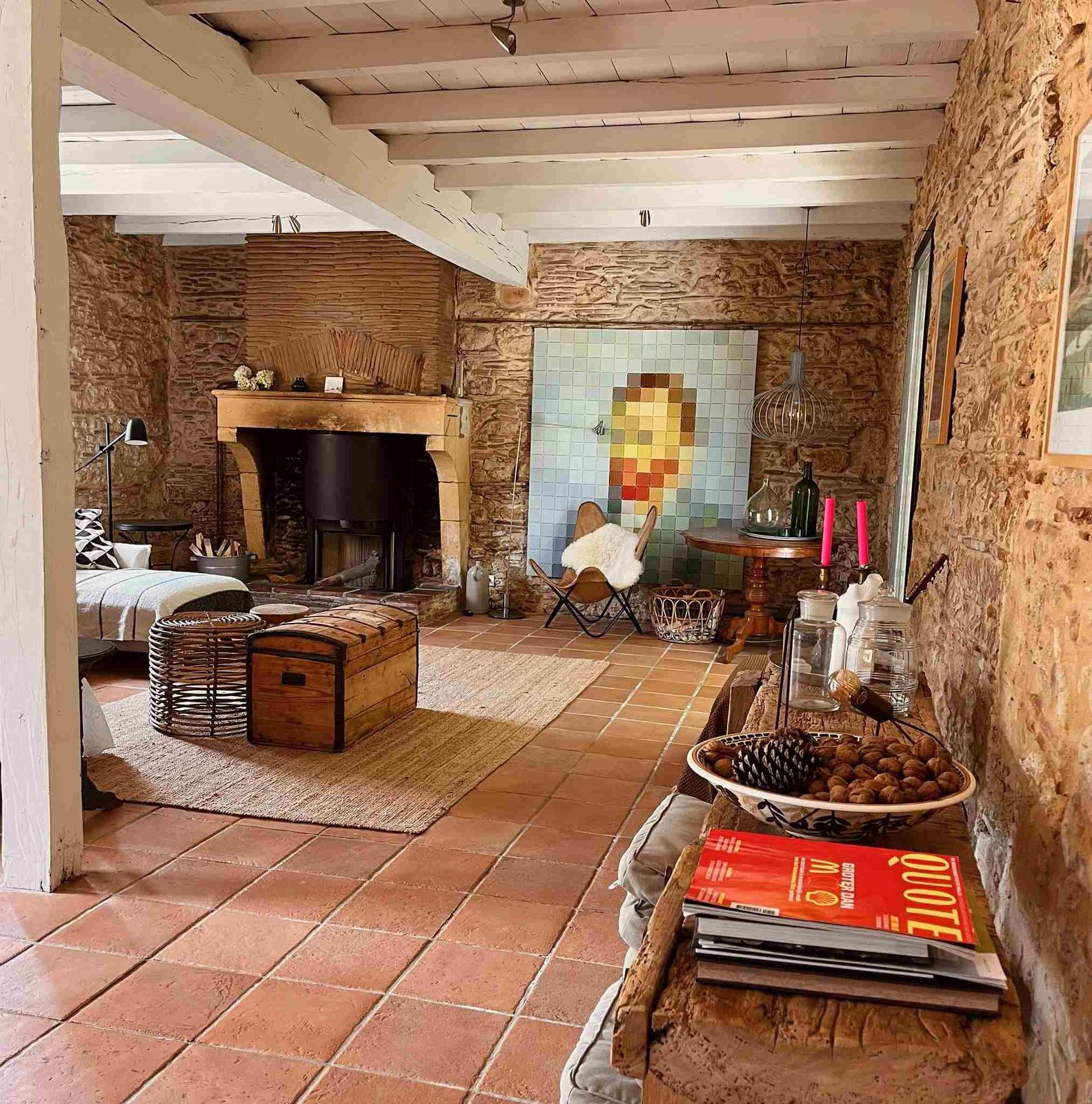 Main House interior at Chez Le Vigneron, restored farmhouse near Bergerac (9)
